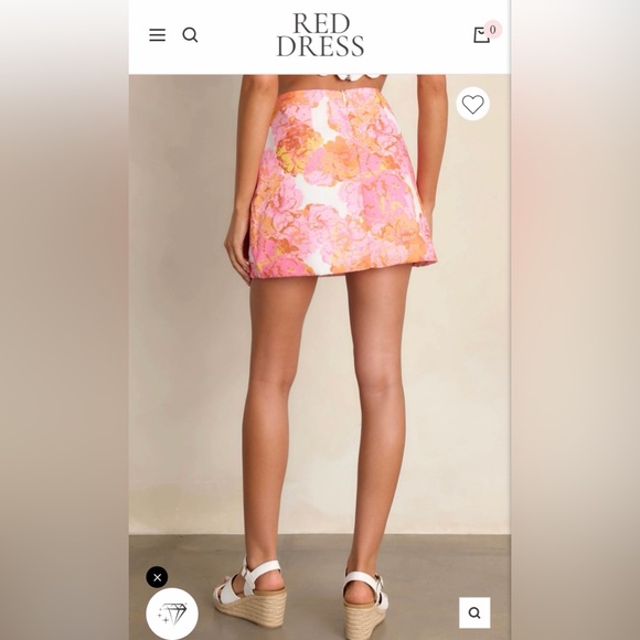 Red Dress Boutique Floral Pink and Orange Skirt Set - Picture 4 of 10